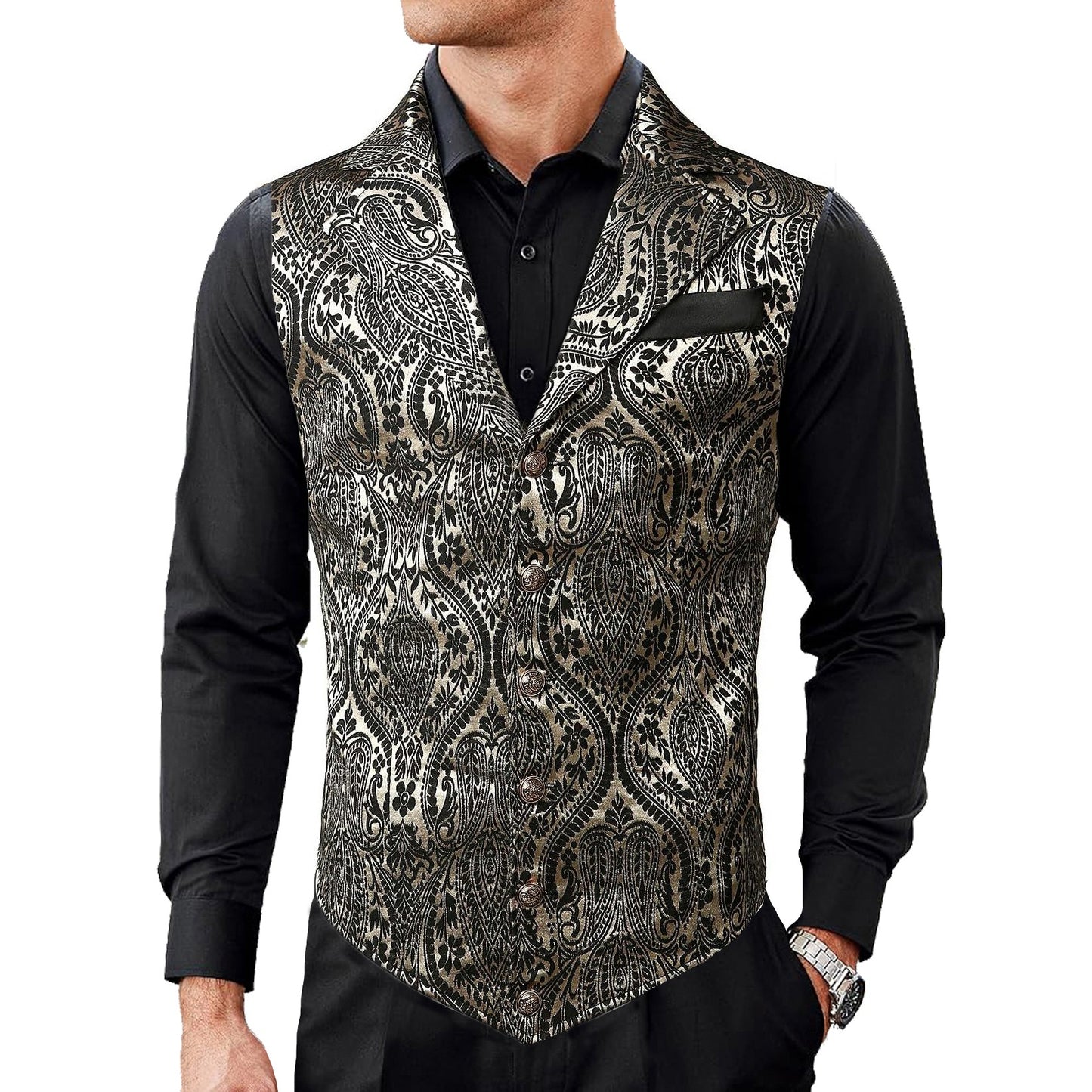 Gothic Men’s Victorian Suit Vest Steampunk Waistcoat