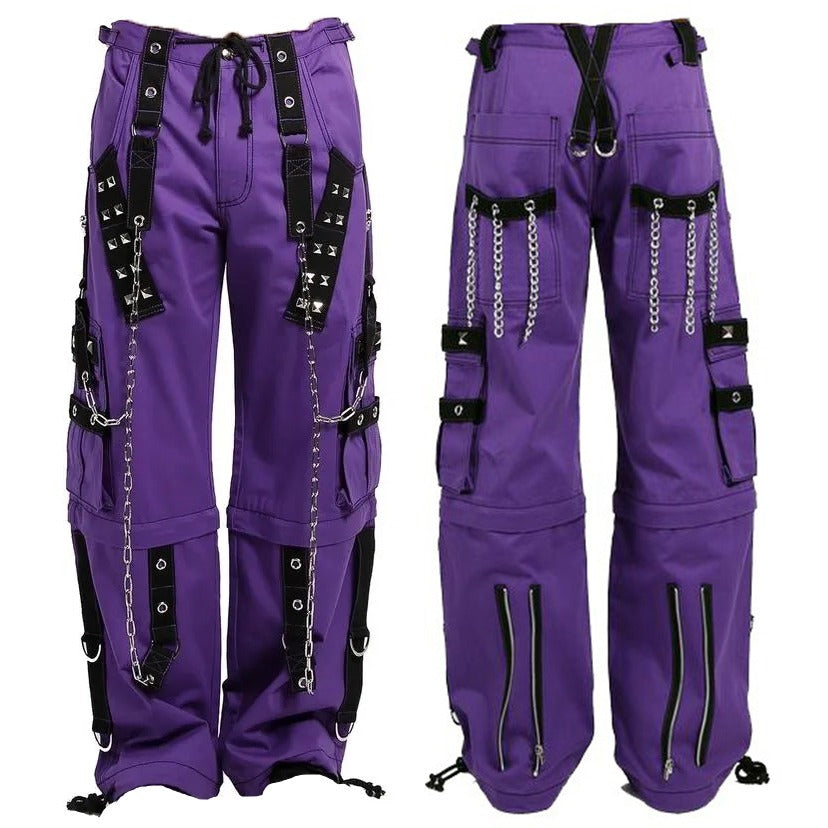 Gothic Bondage Handmade Men Pant Alternative Punk Rock Transformer Trouser Purple Baggy Unisex