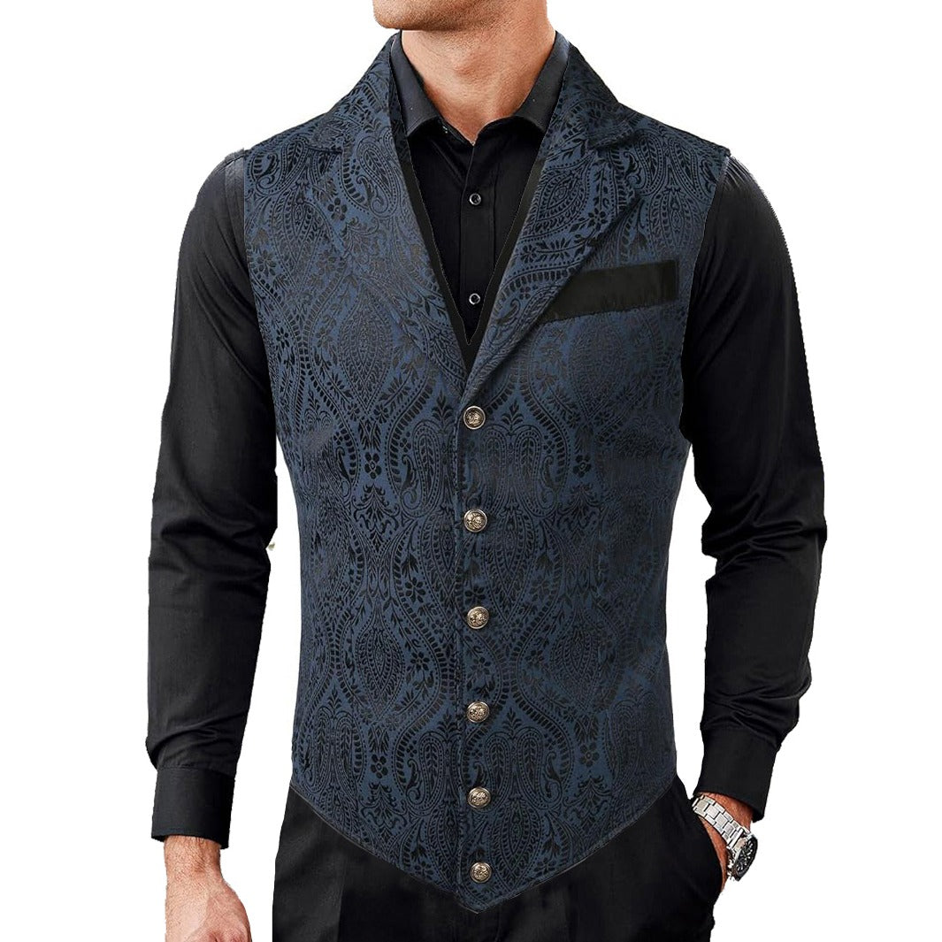 Gothic Men’s Victorian Suit Vest Steampunk Waistcoat