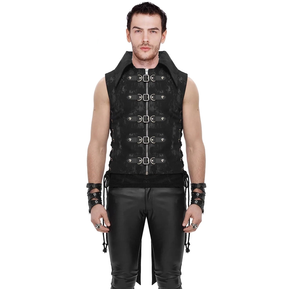 Devil Fashion Mens Apocalyptic Punk Tailed Waistcoat Vest