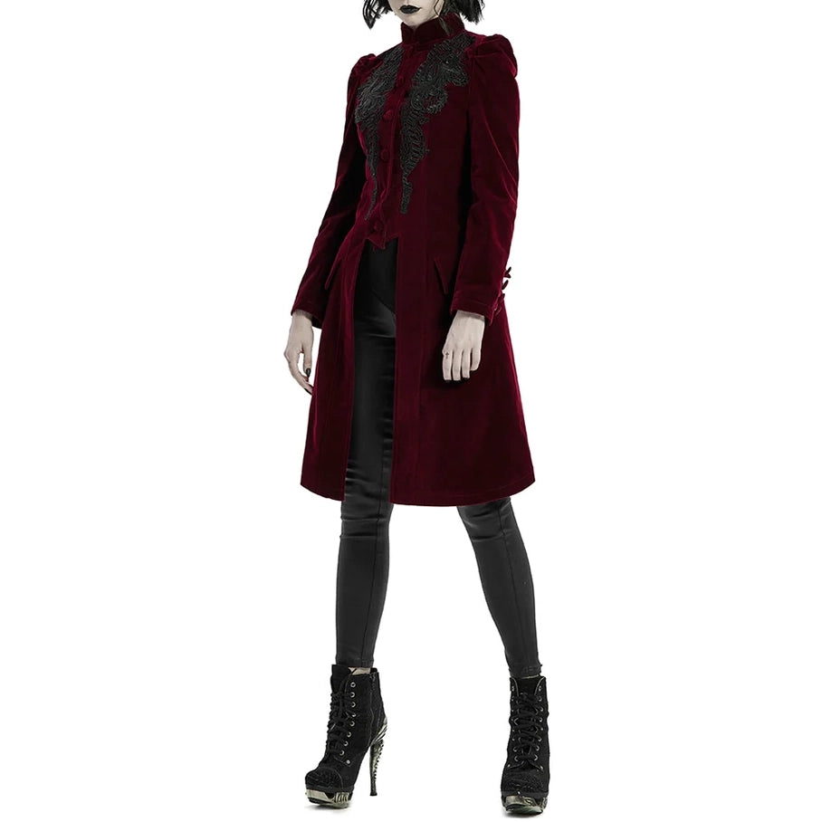 Womens Vespertine Mid Length Coat Red