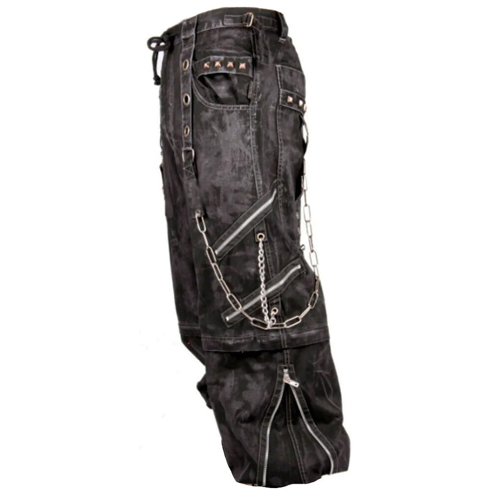 Prime Quality Bondage Gothic Wax Cotton Mens Cyber Rave Techno Jeans Punk Shorts Biker Pants Unisex