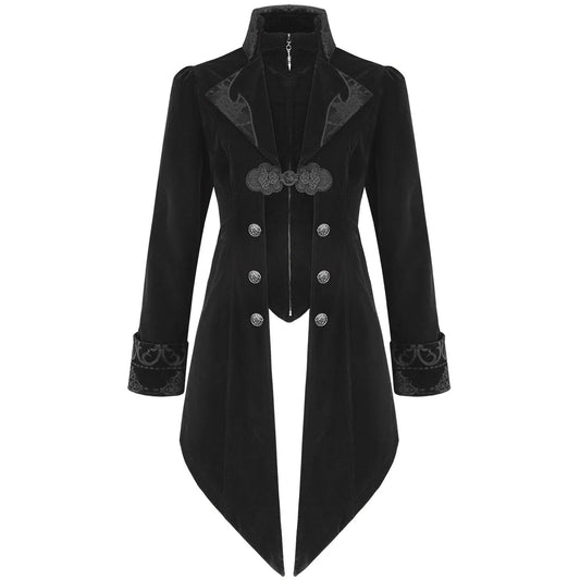 Men’s Jacket Coat Black Velvet Gothic Steampunk Aristocrat