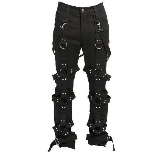 Prime Quality Men Gothic Bondage Pant Alternative Punk Rock Emo Harness Pants Black Unisex