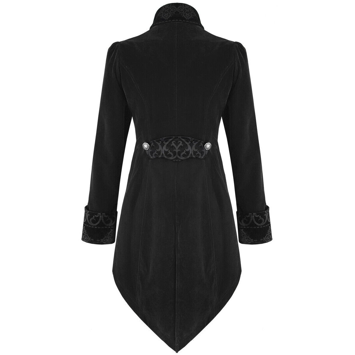 Women’s Steampunk Swallow Tailcoat Gothic Long Winter Black Velvet Coat