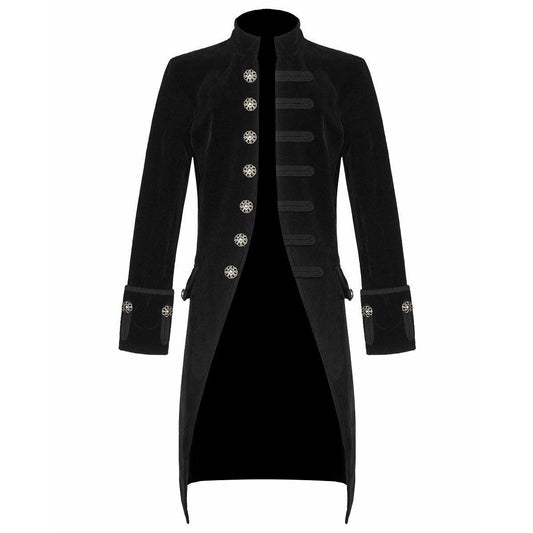 Men’s Velvet Renaissance Black Velvet Handmade Frock Coat Gothic Victorian Jacket Steampunk