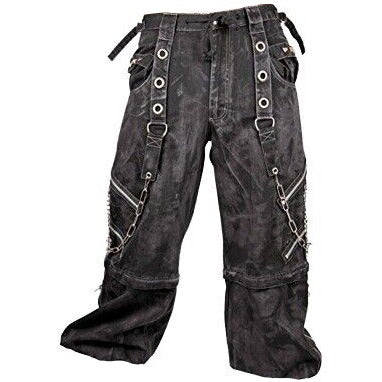 Prime Quality Bondage Gothic Wax Cotton Mens Cyber Rave Techno Jeans Punk Shorts Biker Pants Unisex