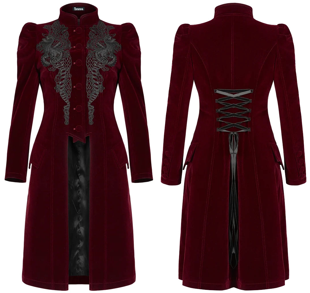 Womens Vespertine Mid Length Coat Red