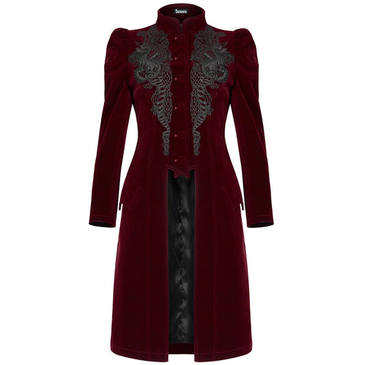 Womens Vespertine Mid Length Coat Red